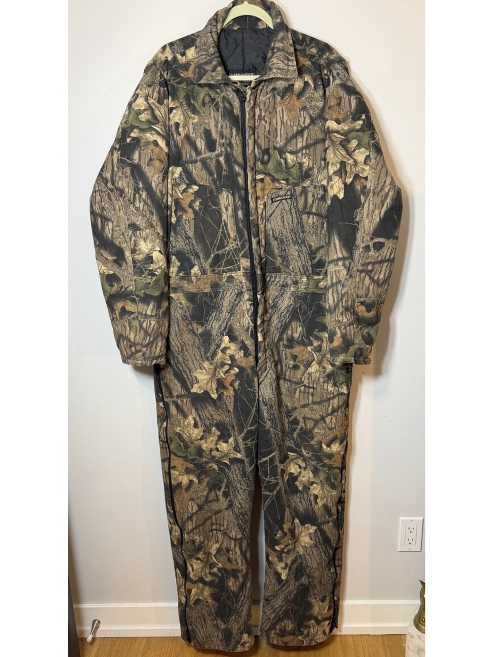 Commander Sportsman Camo Hunting Coveralls Large Insulated Jumpsuit VTG NWOTS